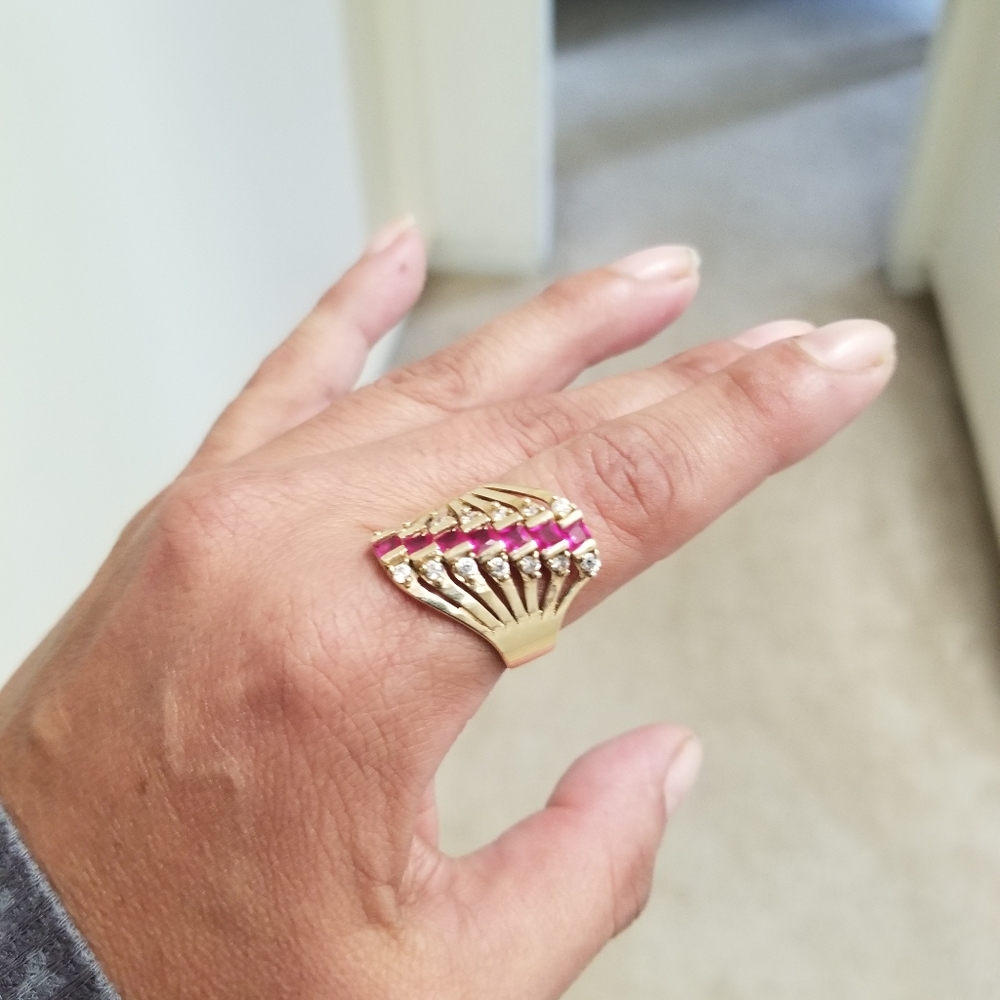 Sale! Vintage Semanario 14k ruby ring sz - Picture 16 of 16